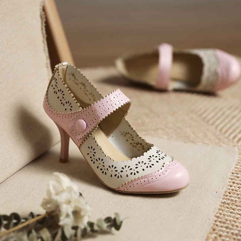 Escarpins années 50 roses retro vintage pin-up femme