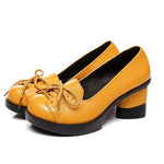 Escarpins Jaunes Vintage Bout Rond