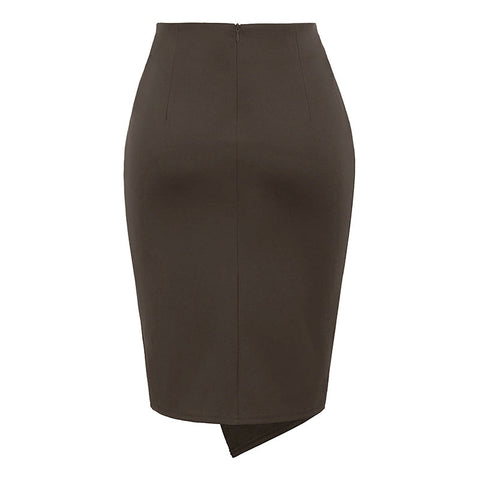 Jupe crayon marron année 50 vintage retro rockabilly