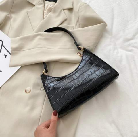 Sac à main noir année 50 vintage retro rockabilly bag