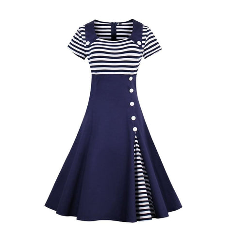 Robe Marinière Femme Grande Taille - Noir / L