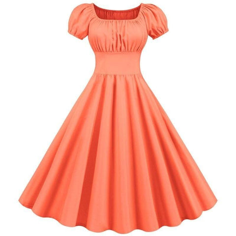 Robe Retro Chic Cérémonie - Orange / S