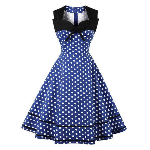 Robe Rock Années 50 Grande Taille - Bleu & noir / L