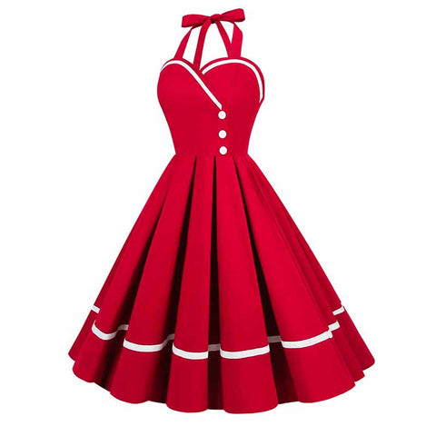 Robe rétro rouge vintage années 50 pin-up red dress lady