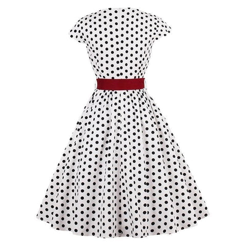 Robe pin up blanche simple vintage retro dress années 50
