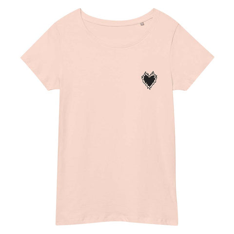T-shirt coeur brodée vintage femme retro fashion tenue