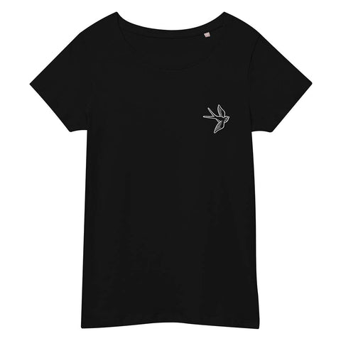 T-shirt hirondelle brodée vintage femme retro fashion tenue pin-up